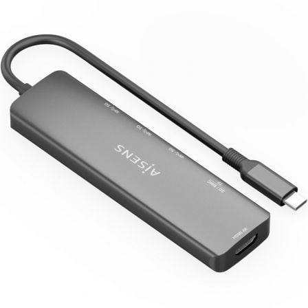 art_ais-hub20asuc-6p024-gr_1.jpg Docking USB Tipo-C Aisens ASUC-6P024-GR/ 1xHDMI 4K/ 3xUSB/ 1xLector Tarjetas/ Gris - Imagen 1