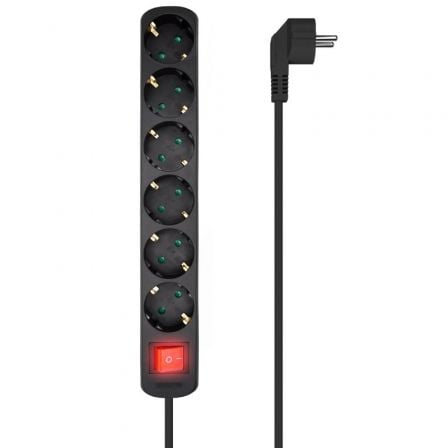 art_ais-regleta20a154-0536_1.jpg Regleta con Interruptor Aisens A154-0536/ 6 Tomas de Corriente/ Cable 1.4m/ Negro - Imagen 1