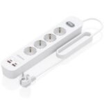 Regleta con Interruptor Aisens ASPS-2A2C12-W/ 4 Tomas de Corriente/ 2 USB - 2 USB Tipo-C/ Cable 1.4m/ Blanco
