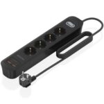 Regleta con Interruptor Aisens ASPS-2A2C13-BK/ 4 Tomas de Corriente/ 2 USB - 2 USB Tipo-C/ Cable 1.4m/ Negro