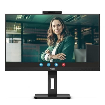 art_aoc-m2024p3qw_1.jpg Monitor Profesional AOC 24P3QW 23.8"/ Full HD/ Webcam/ Multimedia/ Regulable en altura/ Negro - Imagen 1