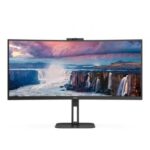 Monitor Profesional Curvo Ultrapanorámico AOC CU34V5CW/BK 34"/ UWQHD/ Webcam/ Multimedia/ Regulable en altura/ Negro