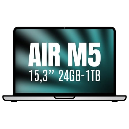 art_apl-book20air20mdvc4ybardera_1.jpg Apple Macbook Air 15,3"/ M5 10-Core CPU/ 24GB/ 1TB SSD/ 10-Core GPU/ Plata - Imagen 1