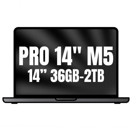 art_apl-book20pro20mgdu4ybardera_1.jpg Apple Macbook Pro 14"/ M5 Max 18-Core CPU/ 36GB/ 2TB SSD/ 32-Core GPU/ Negro Espacial - Imagen 1