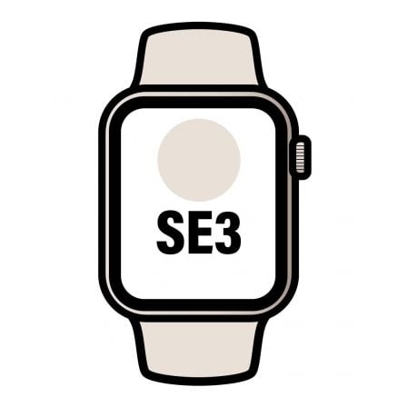 art_apl-watch20mehj4qlbardera_1.jpg Apple Watch SE3/ GPS/ 44mm/ Caja de Aluminio Blanco Estrella/ Correa Deportiva Blanco Estrella M/L - Imagen 1
