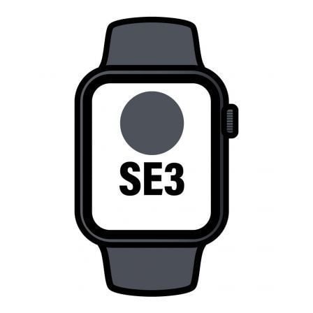 art_apl-watch20mehq4qlbardera_1.jpg Apple Watch SE3/ GPS/ 44mm/ Caja de Aluminio Medianoche/ Correa Deportiva Negra M/L - Imagen 1