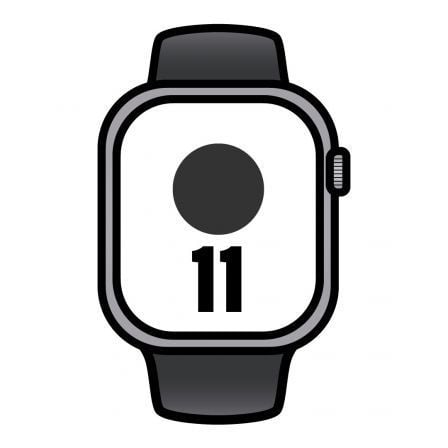 art_apl-watch20meqw4qlbardera_1.jpg Apple Watch Series 11/ GPS/ 42mm/ Gris Espacial/ Correa Deportiva Negra (S/M) - Imagen 1