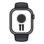Apple Watch Series 11/ GPS/ 42mm/ Gris espacial/ Correa Deportiva Negra (M/L)