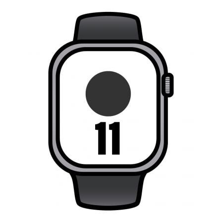 art_apl-watch20meqx4qlbardera_1.jpg Apple Watch Series 11/ GPS/ 42mm/ Gris espacial/ Correa Deportiva Negra (M/L) - Imagen 1