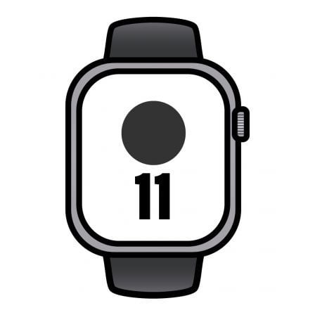 art_apl-watch20mev44qlbardera_1.jpg Apple Watch Series 11/ GPS/ 46mm/ Gris Espacial/ Correa Deportiva Negra (M/L) - Imagen 1