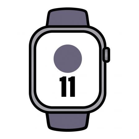 art_apl-watch20meva4qlbardera_1.jpg Apple Watch Series 11/ GPS/ 46mm/ Plata/ Correa Deportiva Niebla Lila (M/L) - Imagen 1