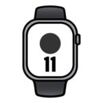Apple Watch Series 11/ GPS/ Cellular/ 42mm/ Gris Espacial/ Correa Deportiva Negra (S/M)