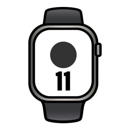 art_apl-watch20mf8n4qlbardera_1.jpg Apple Watch Series 11/ GPS/ Cellular/ 42mm/ Titanio Natural/ Correa Deportiva Negra (M/L) - Imagen 1