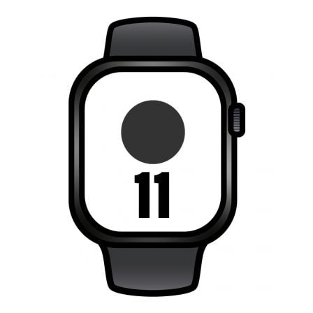 art_apl-watch20mf8t4qlbardera_1.jpg Apple Watch Series 11/ GPS/ Cellular/ 42mm/ Titanio Negro/ Pizarra Correa Deportiva Negro (M/L) - Imagen 1