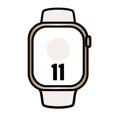 art_apl-watch20mf8w4qlbardera_1.jpg Apple Watch Series 11/ GPS/ Cellular/ 42mm/ Titanio Dorado/ Correa Deportiva Rosa Rubor (S/M) - Imagen 1
