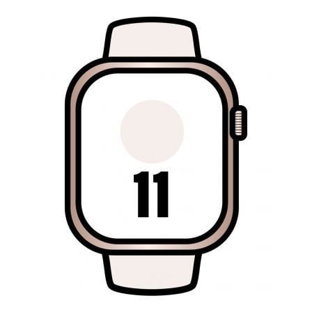 art_apl-watch20mfcg4qlbardera_1.jpg Apple Watch Series 11/ GPS/ Cellular/ 46mm/ Oro Rosa/ Correa Deportiva Rosa Rubor S/M - Imagen 1