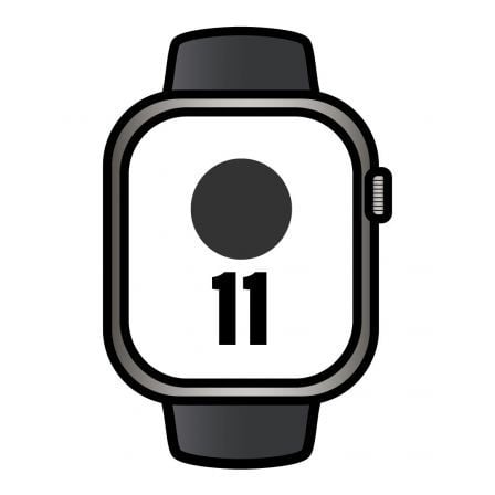 art_apl-watch20mfd14qlbardera_1.jpg Apple Watch Series 11/ GPS/ Cellular/ 46mm/ Titanio Negro Pizarra/ Correa Deportiva Negra S/M - Imagen 1