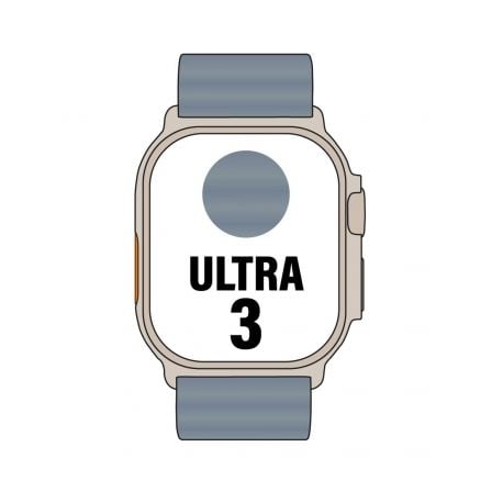 art_apl-watch20ultra20mewh4qlbardera_1.jpg Apple Watch Ultra 3 GPS/ Cellular 49mm Caja de Titanio Natural/ Correa Ocean Azul Naútico - Imagen 1