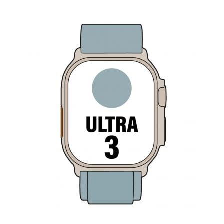 art_apl-watch20ultra20mewk4qlbardera_1.jpg Apple Watch Ultra 3/ GPS/ Cellular/ 49mm/ Caja de Titanio Natural/ Correa Loop Alpine Azul Claro S - Imagen 1
