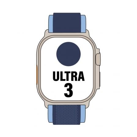 art_apl-watch20ultra20mewr4qlbardera_1.jpg Apple Watch Ultra 3/ GPS/ Cellular/ 49mm/ Caja de Titanio Natural/ Correa Loop Trail Azul/azul brillante S/M - Imagen 1