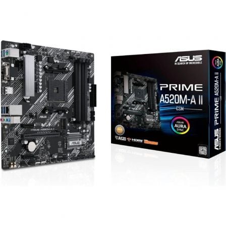 art_asu-pb20prime20a520m-a20ii-csm_1.jpg Placa Base Asus Prime A520M-A II/CSM Socket AM4/ DDR4/ PCIe 3.0/ Micro ATX - Imagen 1