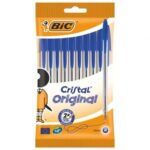 Bolígrafos de Tinta de Aceite Bic Cristal Original 516352/ 10 unidades/ Azules