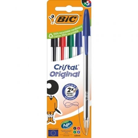 art_bic-cristal20surtido20caja205u_1.jpg Bolígrafos de Tinta de Aceite Bic Cristal Original 516346/ 5 unidades/ Colores Surtidos - Imagen 1