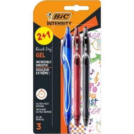 art_bic-gelocity20qdry20972035203u_1.jpg Bolígrafo de Tinta de Gel Retráctil Bic Gelocity Quick Dry 972035/ 3 unidades/ Surtidos - Imagen 1