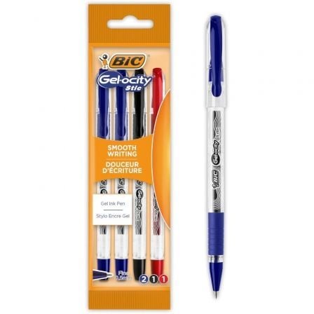 art_bic-gelocity20stic20992599_1.jpg Bolígrafos de Tinta de Gel Retráctil Bic Gelocity Stic 992599/ 4 unidades/ Surtidos - Imagen 1