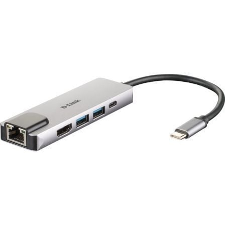 art_dlk-hub20dub-m520_1.jpg Docking USB Tipo-C D-Link DUB-M520/ 2xUSB/ 1xUSB Tipo-C/ 1xHDMI 4K/ 1xRJ45/ 1xThunderbolt/ Gris - Imagen 1