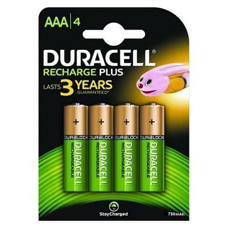 art_drc-pila20hr3-b_1.jpg Pack de 4 Pilas AAA Duracell HR3-B/ 1.2V/ Recargables - Imagen 1