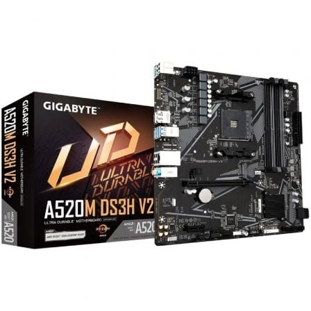 art_gig-pb20a520m20ds3h20v2_1.jpg Placa Base Gigabyte A520M DS3H V2 Socket AM4/ DDR4/ PCIe 3.0/ Micro ATX - Imagen 1