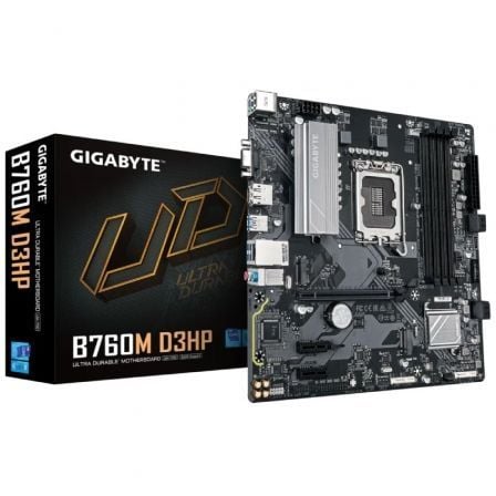 art_gig-pb20b760m20d3hp_1.jpg Placa Base Gigabyte B760M D3HP Socket 1700/ DDR5/ PCIe 4.0/ Micro ATX - Imagen 1