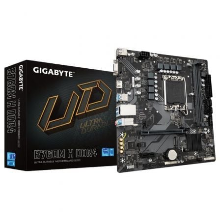 art_gig-pb20b760m20h20ddr4_1.jpg Placa Base Gigabyte B760M H DDR4 Socket 1700/ DDR4/ PCIe 4.0/ Micro ATX - Imagen 1