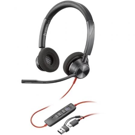 art_hp-pol208x220aa_1.jpg Auriculares Poly Blackwire 3320 para Microsoft Teams USB-C + Adaptador USB-C/A/ con Micrófono/ USB Tipo-C/ Negros - Imagen 1