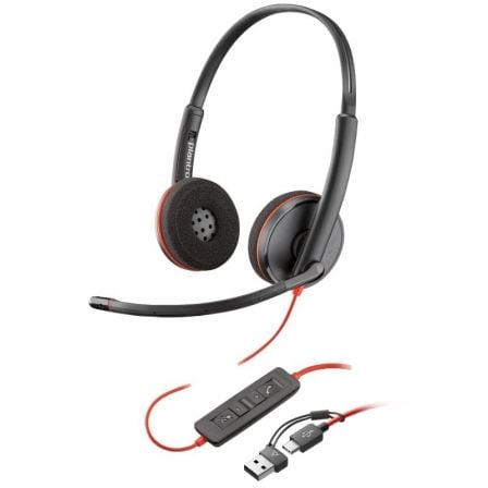 art_hp-pol208x228a6_1.jpg Auriculares Poly Blackwire 3220 + Adaptador USB-C/A/ con Micrófono/ Bulk/ Negros - Imagen 1