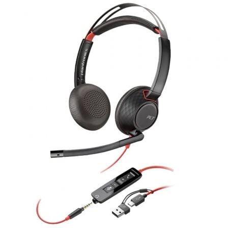 art_hp-pol208x231a6_1.jpg Auriculares Poly Blackwire 5220 USB-C + 3.5 mm + Adaptador USB-C/A/ con Micrófono/ Jack 3.5 - USB Tipo-C/ Bulk/ Negros - Imagen 1