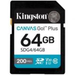 Tarjeta de Memoria Kingston CANVAS Go! Plus 64GB SD XC/ Clase 10/ 200MBs