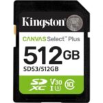 Tarjeta de Memoria Kingston CANVAS Select Plus 512GB SD XC/ Clase 10/ 150MBs