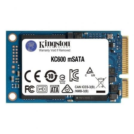 art_kin-ssd20msata20kc60020256g_1.jpg Disco SSD Kingston KC600 256GB/ mSATA/ Full Capacity - Imagen 1