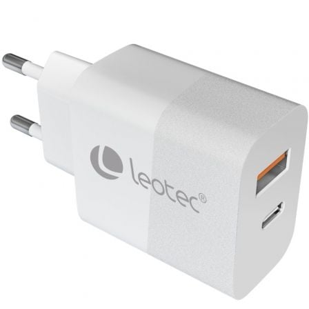 art_leo-carga20lecsph30w2w_1.jpg Cargador de Pared GaN Leotec LECSPH30W2W/ 1xUSB Tipo-C/ 1xUSB/ 30W - Imagen 1