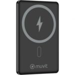 Powerbank 5000mAh Muvit For Change MCCHP0009/ 20W/ Wireless/ Negra/ Incluye Cable USB Tipo-C