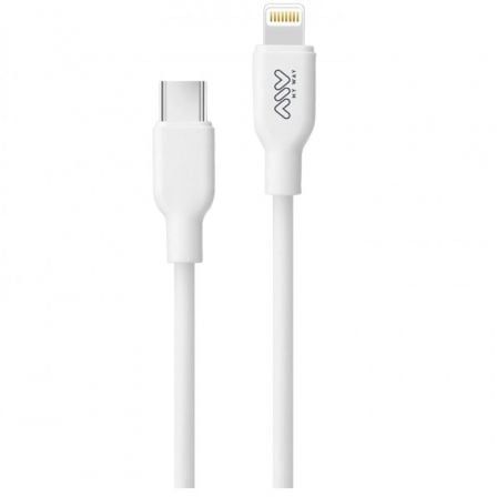 art_myw-cab20mwusc0023_1.jpg Cable USB 2.0 Tipo-C Lightning Myway MWUSC0023/ USB Tipo-C Macho - Lightning Macho/ Hasta 20W/ 480Mbps/ 1m/ Blanco - Imagen 1