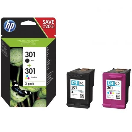 art_n9j72ae_1.jpg Cartucho de Tinta Original HP nº301 Multipack/ Negro/ Tricolor - Imagen 1