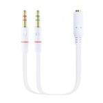 Cable Estéreo Nanocable 10.24.1203/ Jack 3.5 Hembra - 2x Jack 3.5 Macho/ 20cm/ Blanco