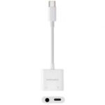 Adaptador Audio Nanocable 10.24.1206/ USB Tipo-C Macho - Jack 3.5 Hembra/ USB Tipo-C Hembra/ Blanco