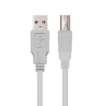 Cable USB 2.0 Impresora Nanocable 10.01.0102/ USB Tipo-B Macho - USB Macho / 480Mbps/ 1m/ Beige