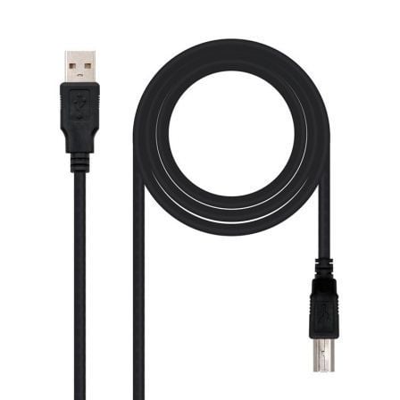 art_nan-cab20102001200104-bk_1.jpg Cable USB 2.0 Impresora Nanocable 10.01.0104-BK/ USB Tipo-B Macho - USB Macho/ 3m/ Negro - Imagen 1