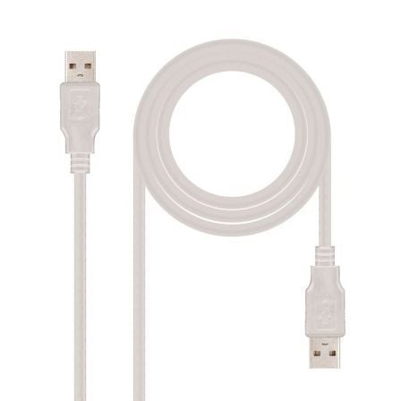 art_nan-cab20102001200302_1.jpg Cable USB 2.0 Nanocable 10.01.0302/ USB Macho - USB Macho/ 1m/ Beige - Imagen 1