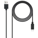 Cable USB 2.0 Nanocable 10.01.2103/ USB Macho - USB Tipo-C Macho/ 480Mbps/ 3m/ Negro
